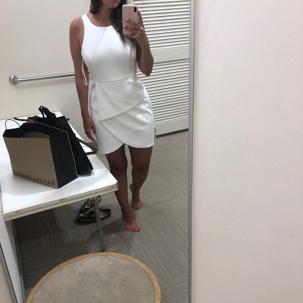 White BCBG Max Azria - Ely lace up halter dress